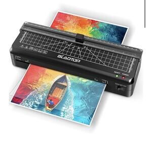 A4 Laminator with Trimmer, 70s Warm-up, Portable 9in Hot & Cold Use Office Home